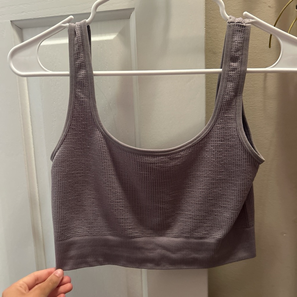 Women's Gray Ribbed Tank Top